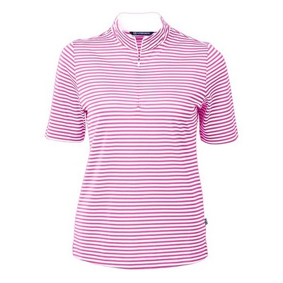 Cutter and Buck Ladies Virtue Eco Pique Stripe Recycled Polo