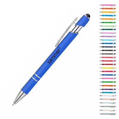 Soft Touch Aluminum Stylus Pen – Promotional Metal Ballpoint Pen with Stylus